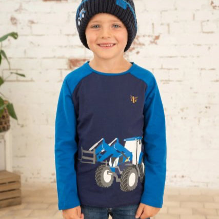 Little Lighthouse Mason T-Shirt Long Sleeved Blue Tractor