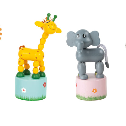 Small Foot Dancing Safari Animals – Wooden Push-Up Toys