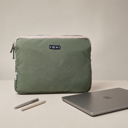 VENT for Change Recycled Ocean Plastic Laptop Sleeve – 14 Inch - Sage Green
