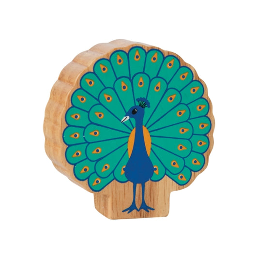 Lanka Kade Natural Wooden Blue & Green Peacock NEW