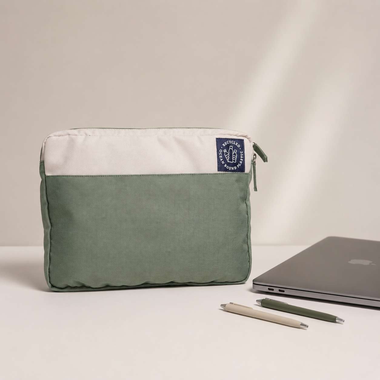 VENT for Change Recycled Ocean Plastic Laptop Sleeve – 14 Inch - Sage Green