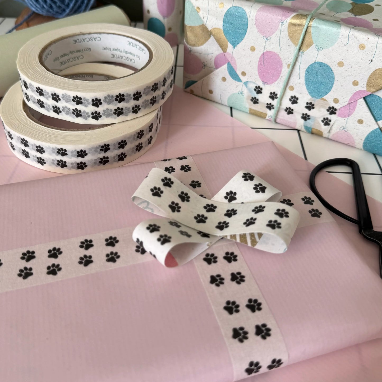 50m Paw Print Paper Tape