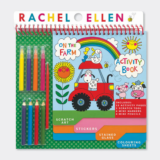 On The Farm Activity Book with Scratch Art, Stickers & Colouring Set