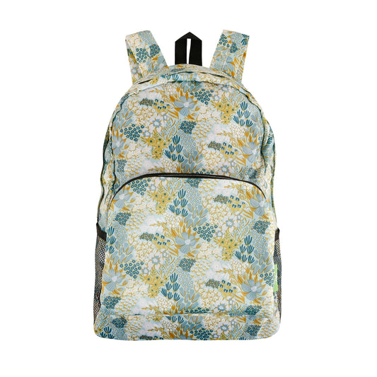 Eco Chic Foldable Backpack, Lightweight Reusable Travel Backpack, Mixed Flowers
