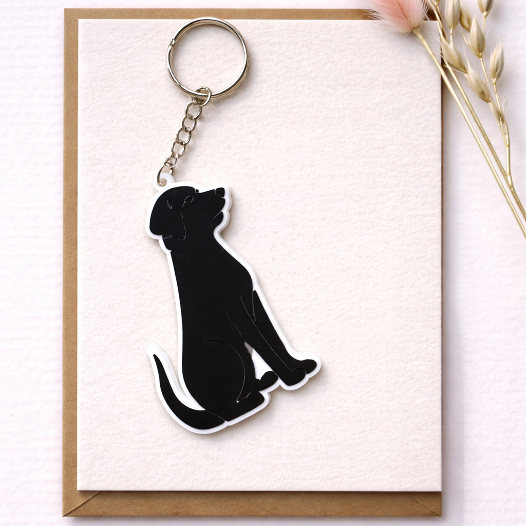 silicone eco friendly keyring attached to keys, cute dog bag charm gift for dog lovers