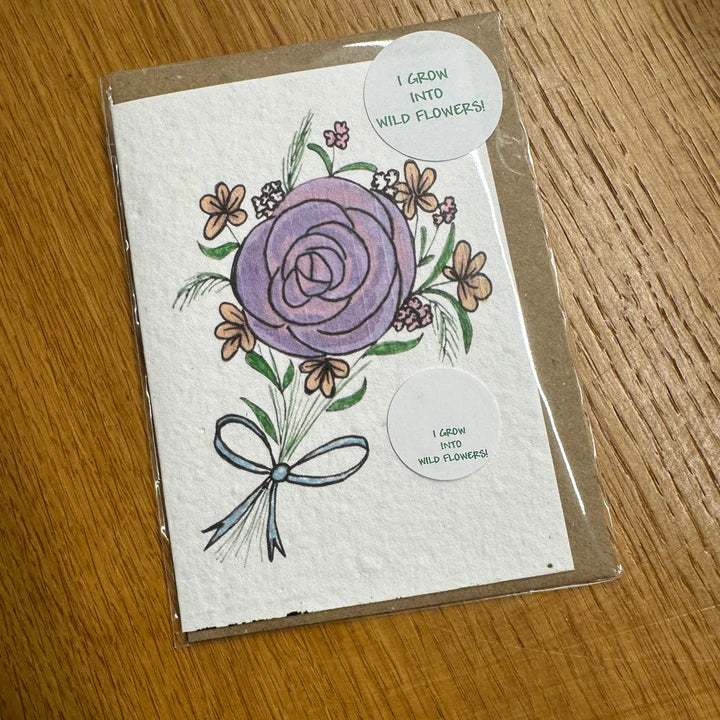 Seed Greeting Card, Lilac Roses