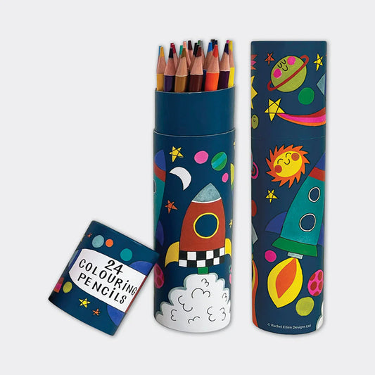Tube of 24 Colouring Pencils - Space Rocket