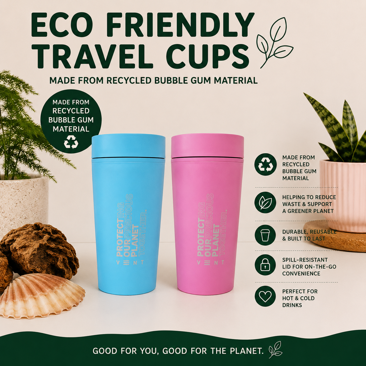 VENT for Change Reusable Travel Cup – Recycled Bubblegum