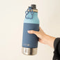 SuckUK Buddy Water Bottle Dog Water Bottle with Food & Water Bowl, Pastel Blue