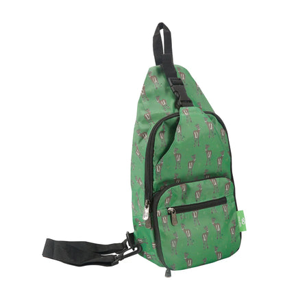 Eco Chic lightweight foldable crossbody bag in ditsy print made from recycled plastic bottles