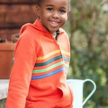 Frugi Hayle Hoodie – Bonfire Stripe