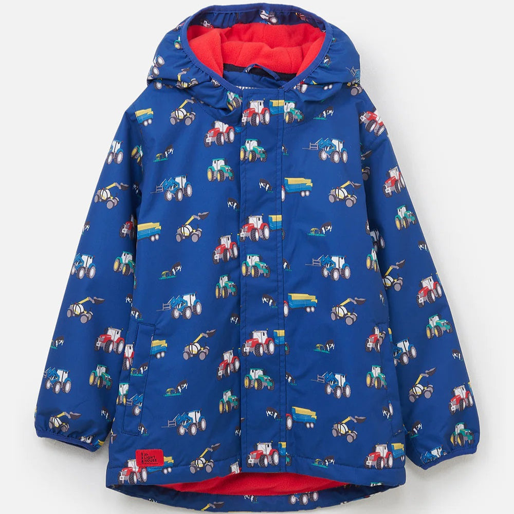 Little Lighthouse Finlay Coat, Navy Blue Tractor