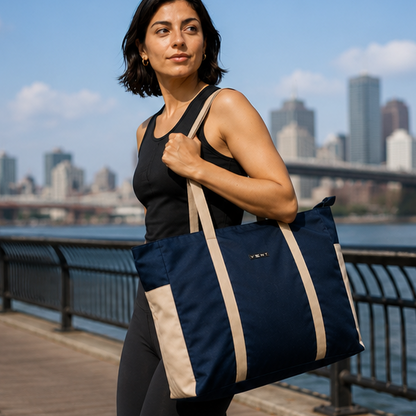 VENT for Change Large Recycled Zipped Shopper Bag – Ocean Bound Plastic - Navy