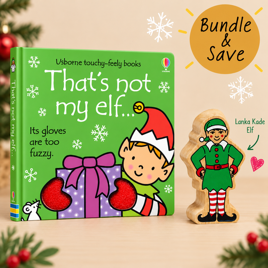 That's Not My Elf Book & Lanka Kade Wooden Elf Bundle