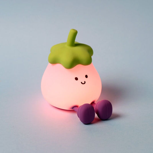 Foodiemals Egg Plant LED night light and phone stand – cute sleep lamp for kids