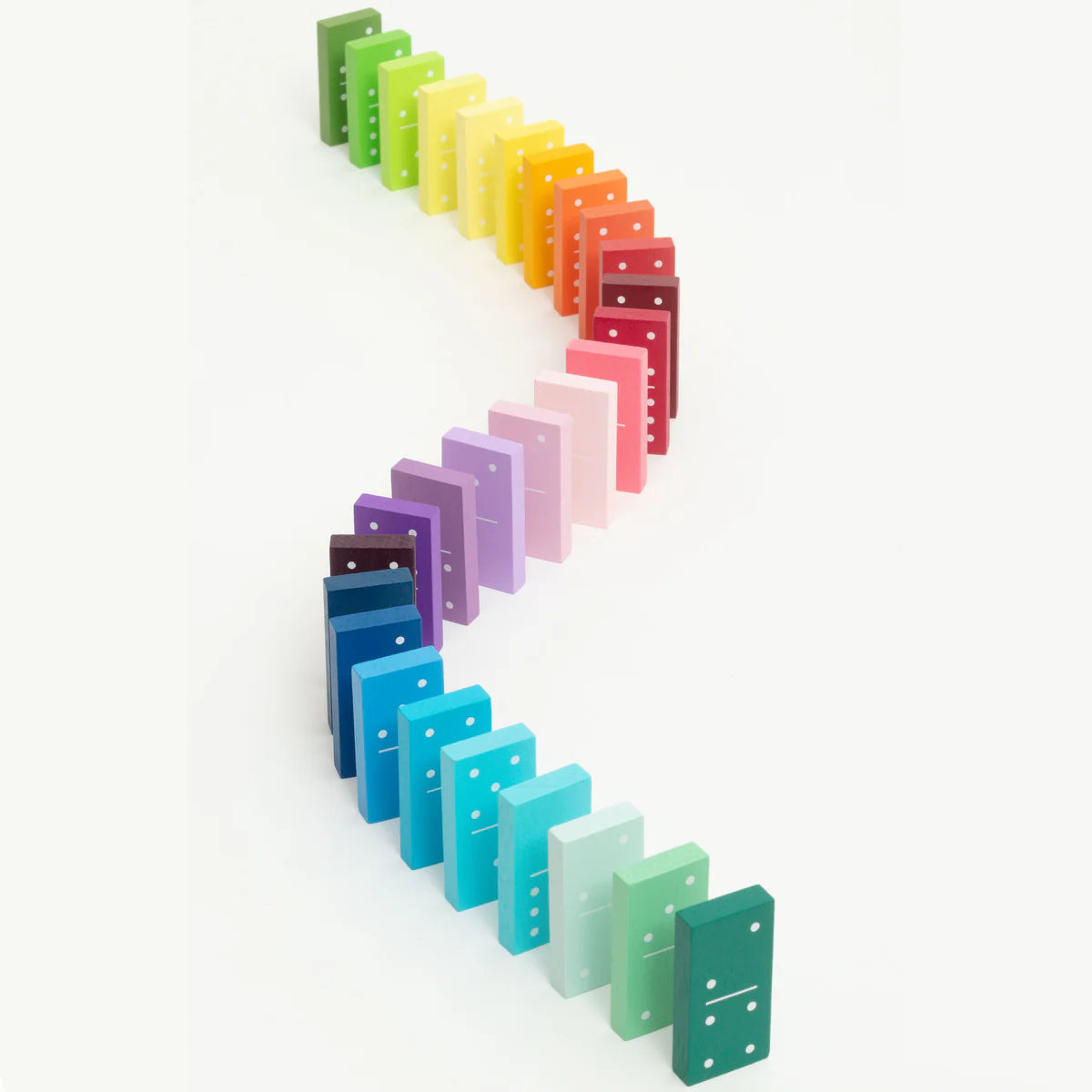 Block Design Gradient Wooden Dominoes – Colour Wheel Inspired Wooden Domino Set