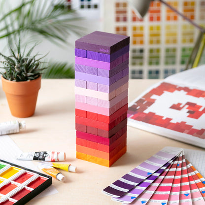 Block Design Gradient Tower – Colourful Stacking Game