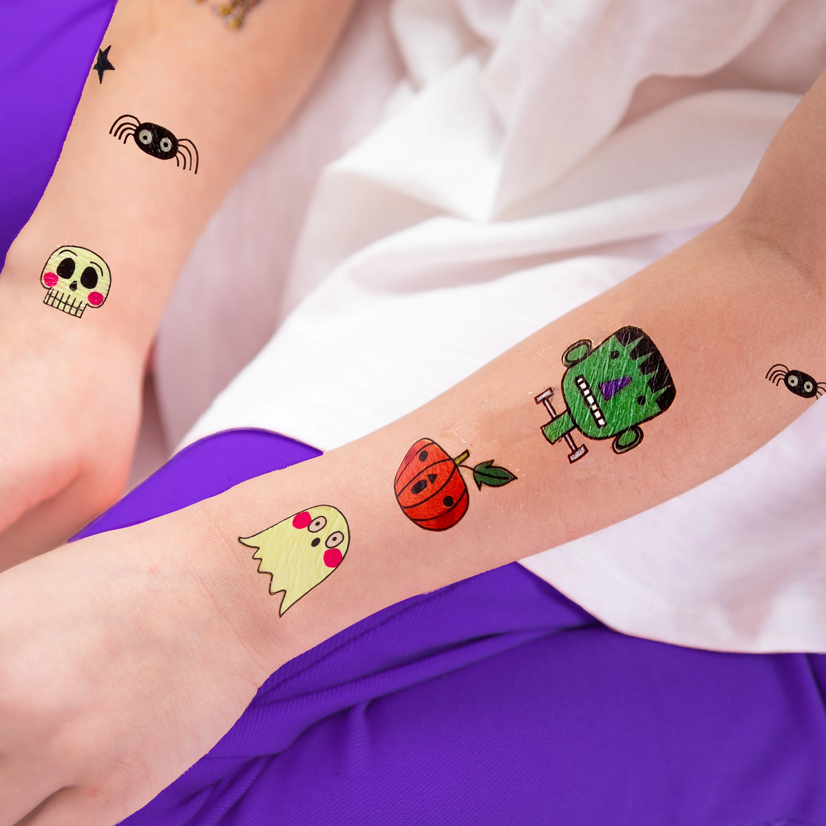 Halloween Temporary Tattoos – 28 Gold Foil Kids' Tattoos