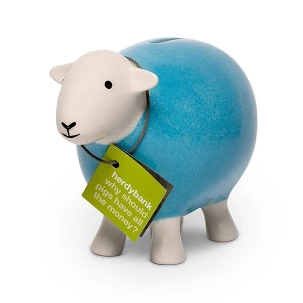 Herdy Bank Money Box in blue – eco-friendly kids piggy bank