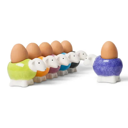 Herdy egg cups in various colours – playful sheep design,  tableware