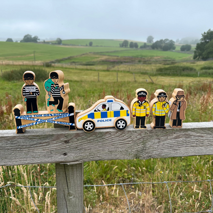 Lanka Kade Wooden Police & Emergency Services Play Set – Fair Trade Wooden Toy Bundle