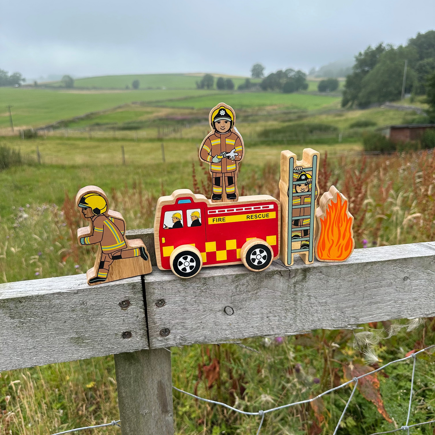 Lanka Kade Wooden Fire & Emergency Services Play Set – Fair Trade Wooden Toy Bundle