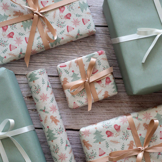 5m roll of Gingerbread Wrapping Paper (500mm wide)