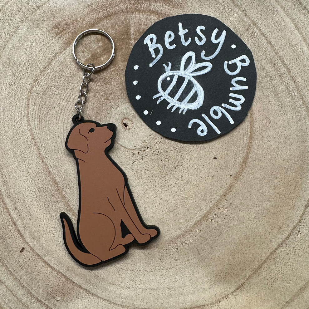 Chocolate Labrador Keyring