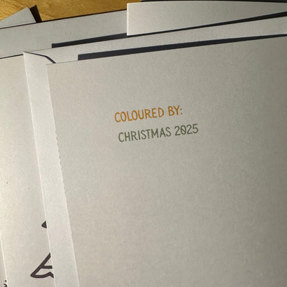 Kids Colour-In Christmas Card Set – 5 Festive Designs with Pencils & Envelopes