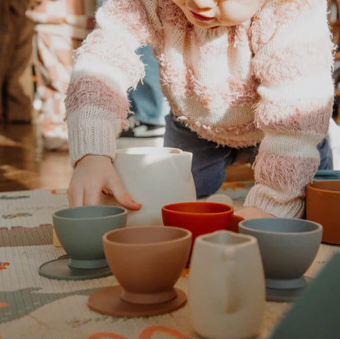 Silicone Tea Set for Kids – Montessori Pretend Play Tea Party Set