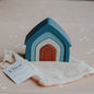 Silicone Stacking Houses – Open-Ended Building Toy for Kids, Blue