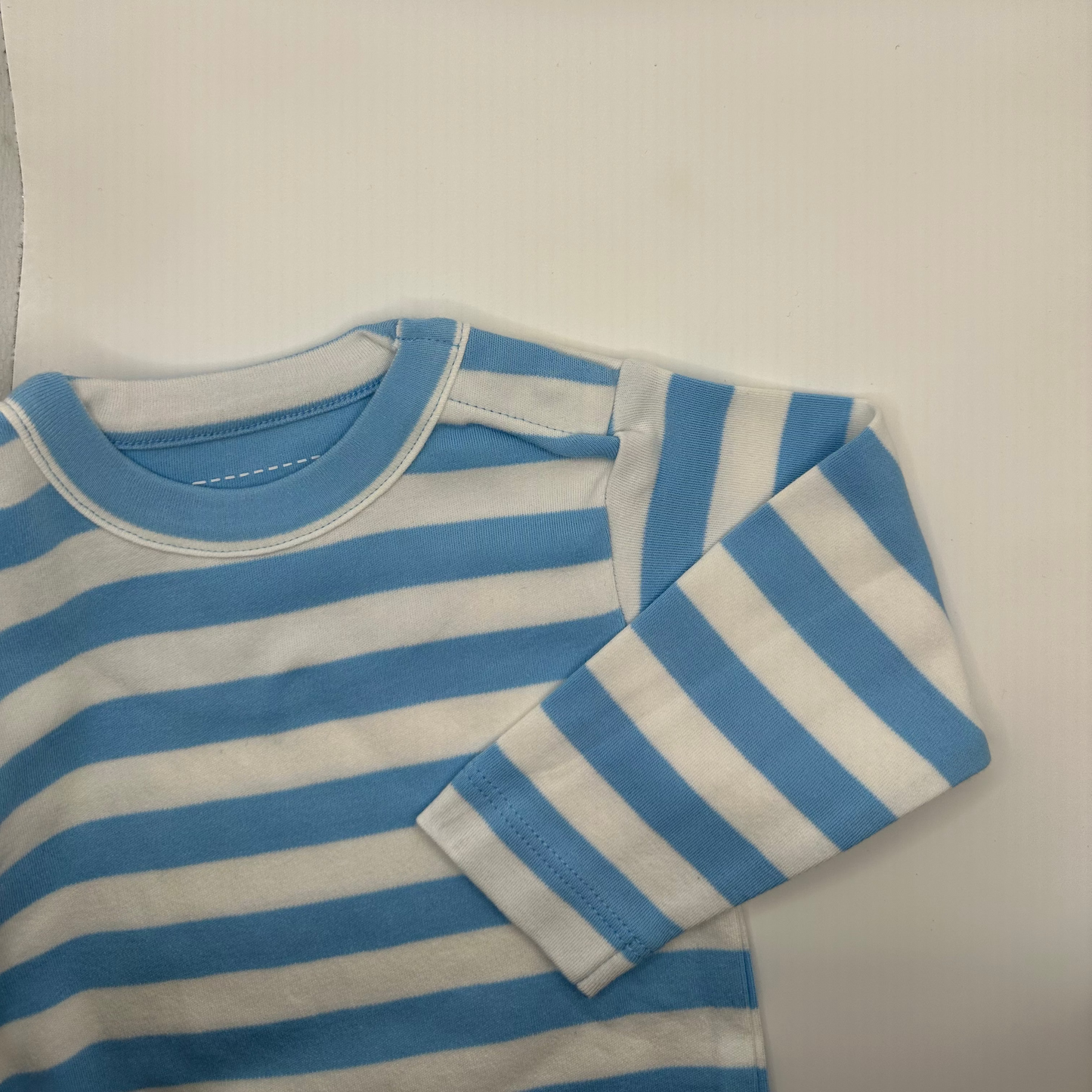 Piccalilly Light Blue Striped Bodysuit – Organic Cotton Bodysuit/Vest with Stripes & Long Sleeves