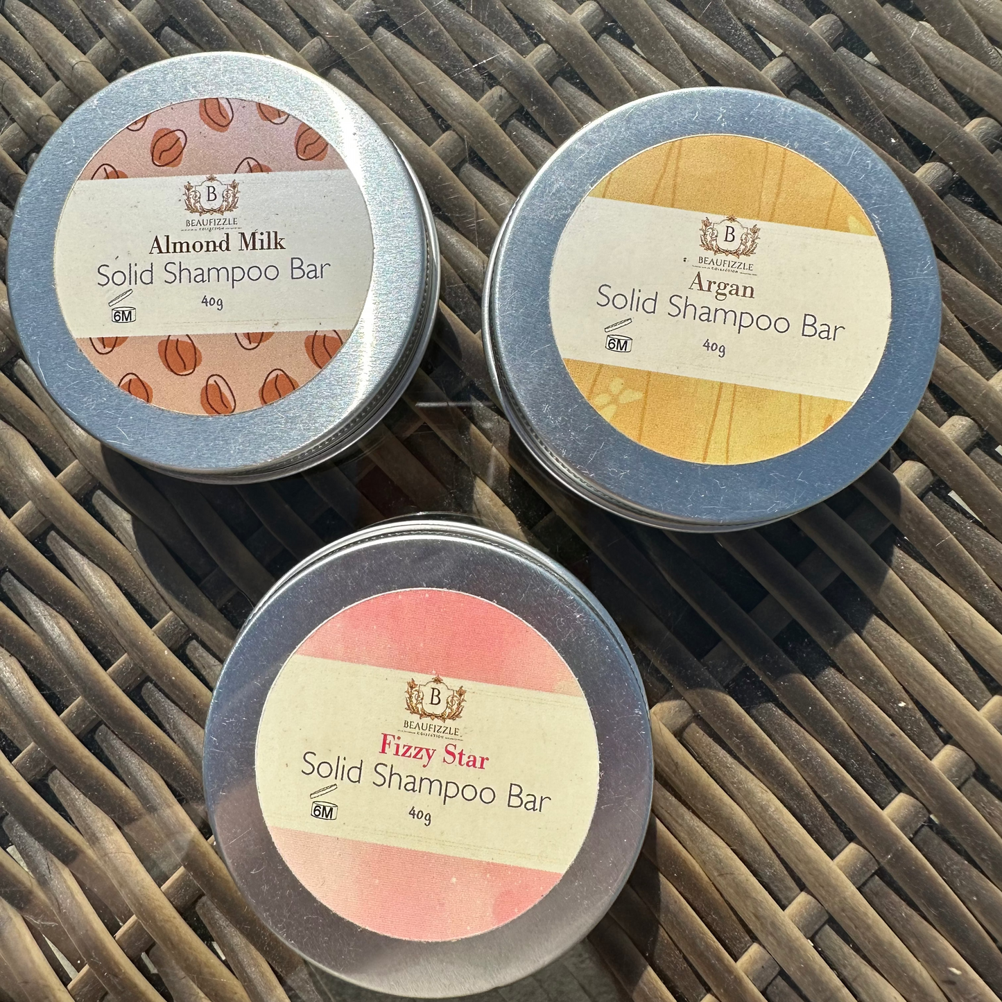Hair Shampoo or Conditioner Bar in a Tin, Various Scents