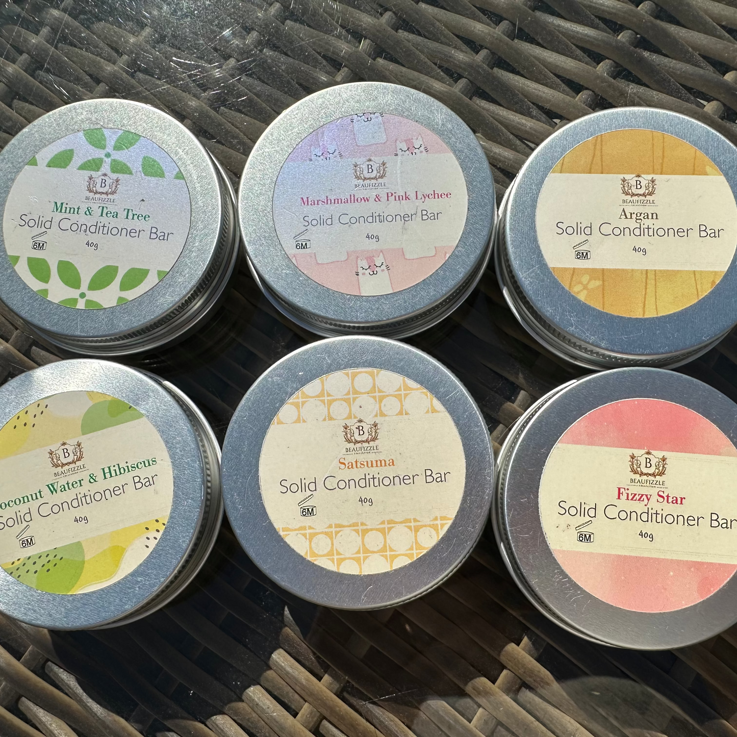 Hair Shampoo or Conditioner Bar in a Tin, Various Scents