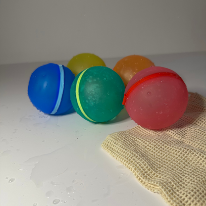 Reusable Silicone Water Bombs – Pack of 5 with Magnetic Closure | Eco-Friendly Water Balloons