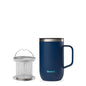 Qwetch 470ml Insulated Stainless Steel Mug With Handle, Granite Blue