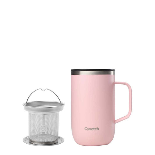 470ml Insulated Stainless Steel Mug With Handle, Pastel Pink