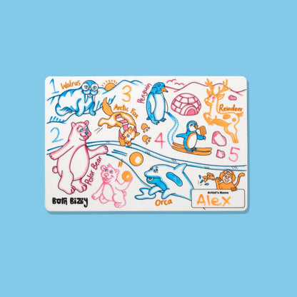 Born Bizzy, Silicone Colouring Mat Sets, Mini Mat (30x20cm)
