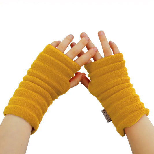 Wristees® Children's Wrist Warmers – Soft Fleecy Warmth for Ages 4-6 years Mustard