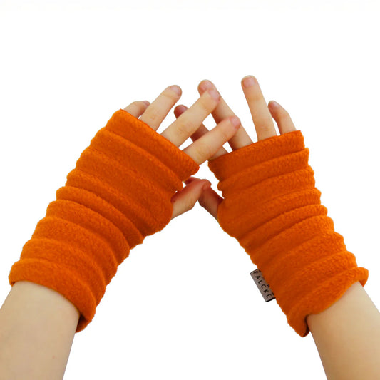 Wristees® Children's Wrist Warmers – Soft Fleecy Warmth for Ages 4-6 years Orange