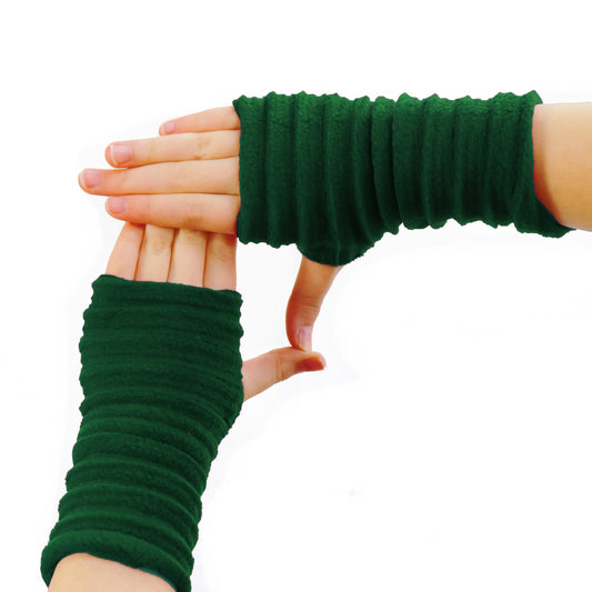 Wristees® Junior Wrist Warmers – Soft Fleecy Warmth for Ages 7-11 years Bottle Green