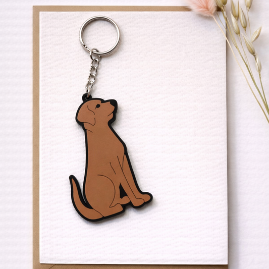 Chocolate Labrador Silicone Eco Friendly Keyring | Dog Keyring Bag Charm (Copy) (Copy)
