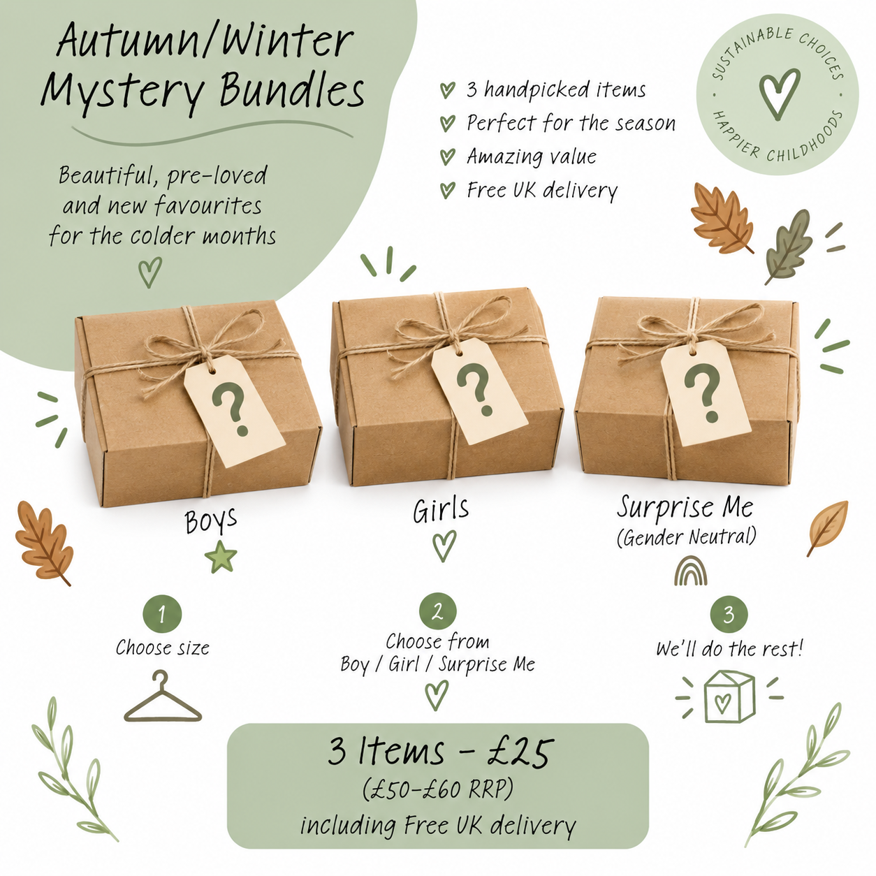 Autumn/Winter Mystery Bundle – 3 Items for £25 | Worth £50–£60+ | FREE UK Delivery