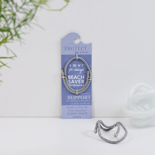 Vent For Change Beach Saver Bracelet | Recycled Ocean Plastic Adjustable Bracelet- Sea Blue