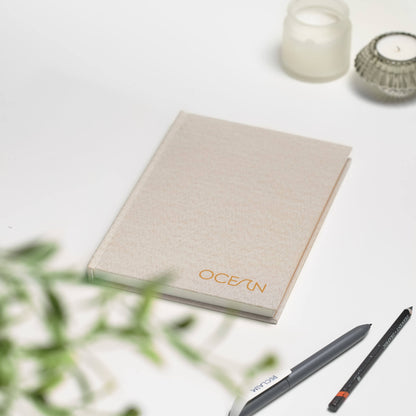 Vent For Change A5 Recycled Ocean Plastic Notebook – Eco-Friendly Lined Journal in Sandy Yellow