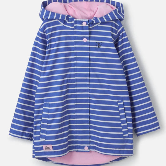Little Lighthouse Olivia Coat, Parma Violet Stripe