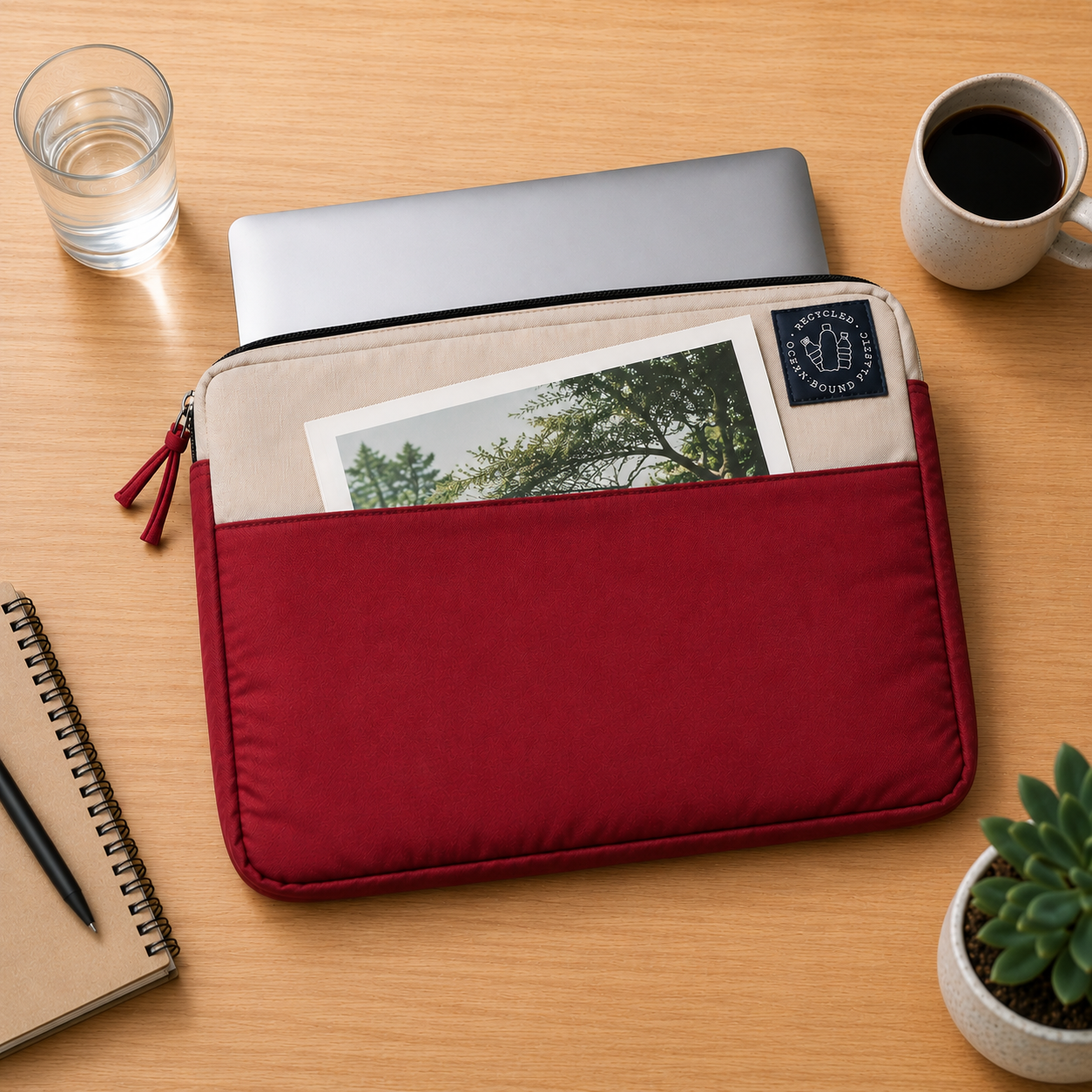 VENT for Change Recycled Ocean Plastic Laptop Sleeve – 14 Inch - Red