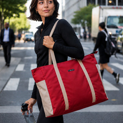 VENT for Change Large Recycled Zipped Shopper Bag – Ocean Bound Plastic - Red