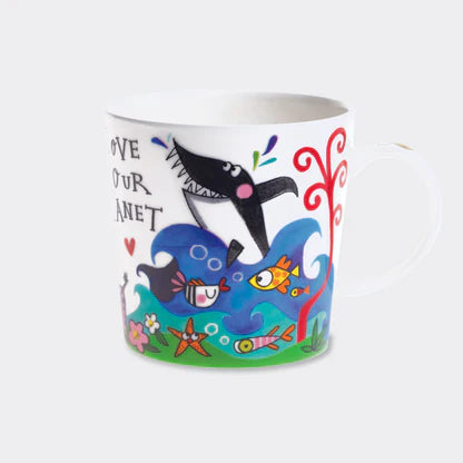 Rachel Ellen Love Our Planet Fine Bone China Mug – Gift Boxed Mug
