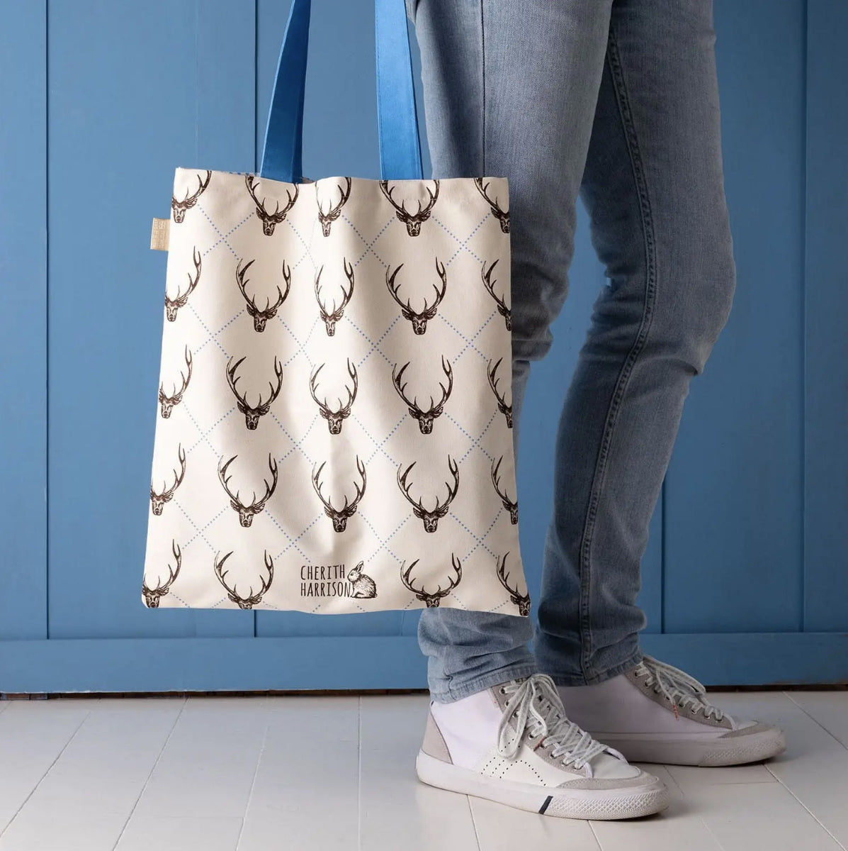 Cherith Harrison Stag Tote Bag – Illustrated Cotton Shopper